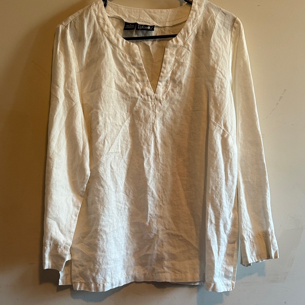 Rafaella Cream Linen Blouse